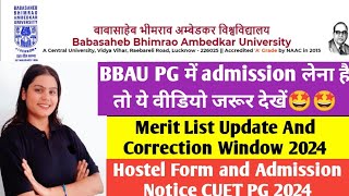 BBAU Most Important Information🔥🚨About Merit List Correction Window Placements Hostel amp Faculty🤩🤩 [upl. by Katharina]