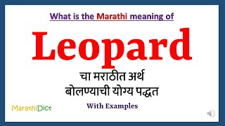 Leopard Meaning in Marathi  Leopard म्हणजे काय  Leopard in Marathi Dictionary [upl. by Nedlog]