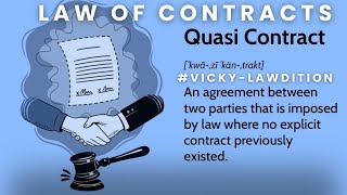 quotQuasiContractquot  The Indian contract act1872  VickyLawdition [upl. by Noryak]