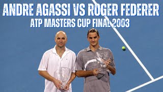 ANDRE AGASSI VS ROGER FEDERER  2003 MENS ATP MASTERS CUP FINAL [upl. by Idmann]