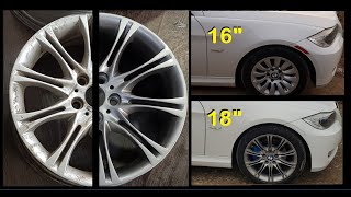 How to paint alloy wheels BMW e90 328i DIY [upl. by Ankeny]