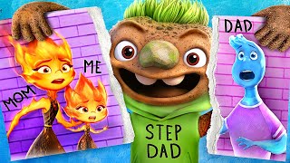 Dad vs Stepdad Ember and Wade from Elemental Have Children Fire vs Water Parenting Hacks [upl. by Hbaruas952]