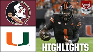 Florida State Seminoles vs Miami Hurricanes  Full Game Highlights  ESPN College Football [upl. by Paapanen961]