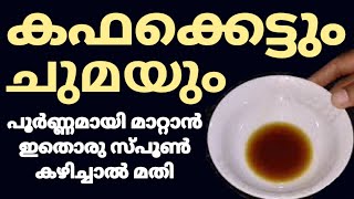 ചുമയും കഫക്കെട്ടും പൂർണ്ണമായും മാറാൻ ഒറ്റമൂലി  Home Remedy For Cough  Chuma Maran Malayalam [upl. by Edmunda]