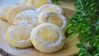 Thumbprint cookies with lemon curd filling These lemon cookies are super easy to make and delicious [upl. by Idner]