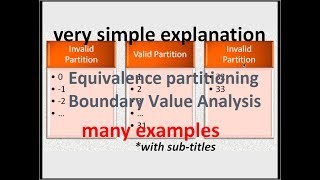 Equivalence Partitioning In TestingBoundary Value Analysis In Testing With ExampleSoftware Testing [upl. by Margette]