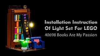 Installation Instruction Of Light Set For LEGO 40698 Books Are My Passion [upl. by Swagerty]