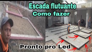 Como fazer Escada Flutuante de porta de entrada com Led e degraus grande escada escadacomled [upl. by Lowis319]