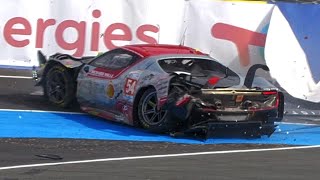 24H Le Mans 2024  BIG CRASH SPINS MISTAKES  PURE SOUND [upl. by Luanne]