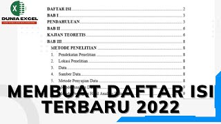 CARA MEMBUAT DAFTAR ISI YANG RAPI 2022  DUNIA EXCEL [upl. by Neumark706]