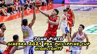 John Pinto Ginebra 2024 PBA Philippine Cup Highlights [upl. by Reede235]