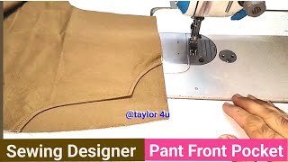 How to Sew a Round Side Pocket  Cross pocket pattern [upl. by Eirelam761]