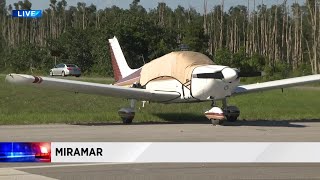 Small plane lands on Krome Avenue in Miramar [upl. by Goldy]