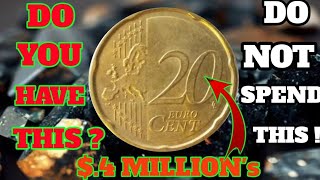 TOP 1 ULTRA 20 EURO CENT RARE euro cent coins WOURTH A LOT Of MONEY coins WORTH BIG Money to [upl. by Ise]