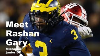 Rashan Gary Michigan DE 2019 NFL Draft profile [upl. by Airehs]