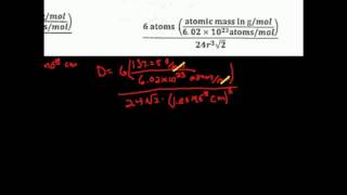 Crystal Lattice Structures Density Calculation 1 [upl. by Ainegul]