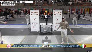 2019 163 T64 31 M S Individual Warsaw POL WC YELLOW CAVALIERE ITA vs BAZADZE GEO [upl. by Namqul231]