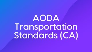 AODA Transportation Standards Course Trailer [upl. by Oralie]