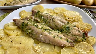 Caballa al Horno con Patatas una receta súper fácil y deliciosa [upl. by Ecirtram488]