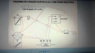 Ligação elétrica de Ar Condicionado de Janela com chave seletora [upl. by Ruosnam]