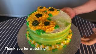 Sunflower Vanilla cake  Scalded Cream Cheese For Flowers [upl. by Asserrac]