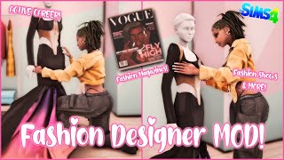 FASHION DESIGNER ACTIVE CAREER MOD 👗🪡 • MOD REVIEW • THE SIMS 4 [upl. by Anehta]