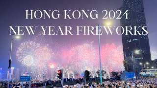 Hong Kong New Year’s 2024 Victoria Harbour Fireworks [upl. by Jackqueline]