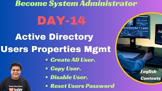 Become System Administrator  How to Manage AD users Properties  Reset User Password  Disable AC [upl. by Tammie787]