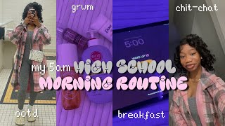 MY 5AM REALISTIC HIGHSCHOOL MORNING ROUTINE mini vlog grwm skincare chitchat ootd breakfast [upl. by Lorry266]