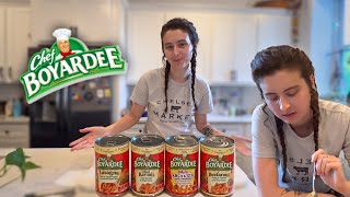 Trying Chef Boyardee Canned Meals [upl. by Ynned]