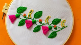 Easy Border Design EmbroideryEasy Tutorials for Beginners [upl. by Dis]