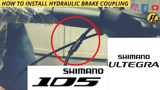 How To Join Shimano Ultegra Hydraulic Disc Brake Hose Coupling Road Bike Easy Fix Bleed  Sharptune [upl. by Nirik1]