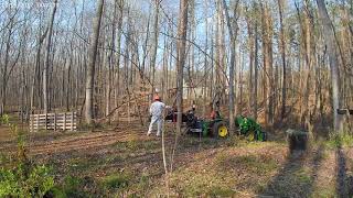 John Deere 2032r and WoodMaxx MX8800 Chipper [upl. by Suu]