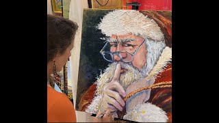 LIVE Painting of SANTA at Christmas Made in the South Jacksonville Florida [upl. by Atinnor880]