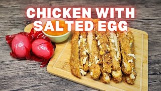 Chicken with Salted Egg  Masarap na Salted Egg Sauce from Scratch [upl. by Ilarrold]