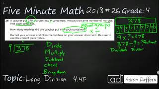 4th Grade STAAR Practice Long Division 44F  3 [upl. by Peper]