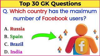 Top 30 GK Questions  General Knowledge Quiz  gksprint15 [upl. by Alleen100]