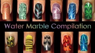 Nail Art Compilation  Water Marble March 2012  MSLP [upl. by Noira]