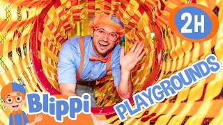 Blippis Visits Kidsville Indoor Playground 2 Hours of Blippi Episodes for Kids [upl. by Neeli263]