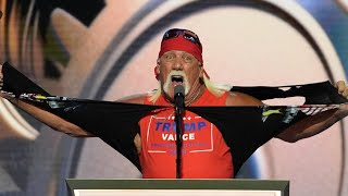 Watch the moment Hulk Hogan sends RNC crowd wild in fiery Trump speech [upl. by Remark]