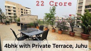 22 Crore Furnished 4bhk with a big Private Terrace Nilgiri JVPDJuhu [upl. by Kurtis]