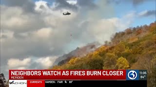 Neighbors watch as fires burn closer in Meriden [upl. by Rebmat244]