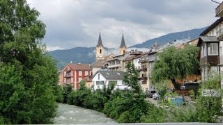 Bruneck  Brunico in Pustertal  local south tyrolian commercial center walk in HD [upl. by Rianna]