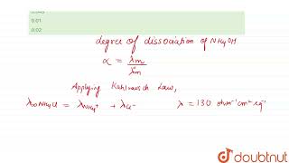 The conductivities at infinite dilution of NH4Cl NaOH and NaCl are 130 218 120 ohm1 cm [upl. by Ihpen213]