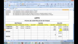 CONTROLE DE ESTOQUE UEPS [upl. by Newg581]