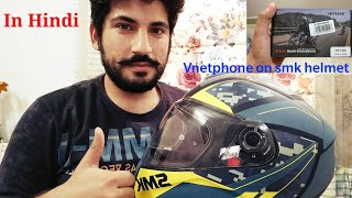 Vnetphone V6 bluetooth intercom Unboxing  installation on SmK Helmet In Hindi  ⬆️ [upl. by Maitilde]