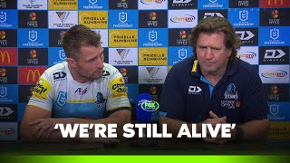 Foran reveals Hasler halftime spray  Titans Press Conference  Fox League [upl. by Ajiak]