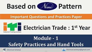 Module 1  ITI Exam Important Questions NIMI Pattern  Safety Practices and Hand Tools Questions [upl. by Calysta]