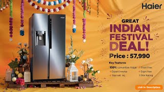 Great Indian Festival Haier 596 L Frost Free Side by Side Refrigerator views [upl. by Ybrek562]