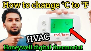 HVAC  How to Change celsius to fahrenheit Honeywell digital thermostat  Venus Tech [upl. by Marilin]